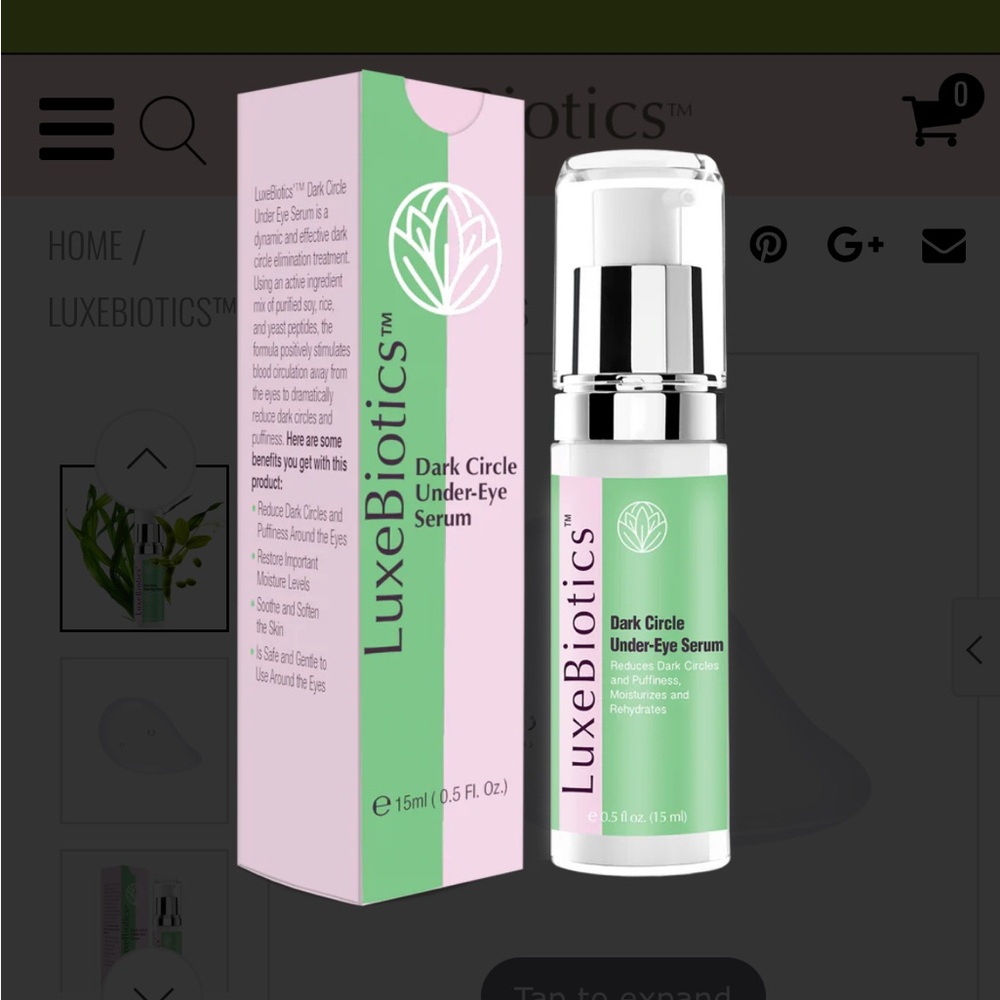 NEW SEALED Luxebiotics Dark Circle Under Eye Serum for puffiness & circulation